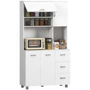 Credenza Bianco con Cassetti e Ante ¨C zephmum ¨C Bianco 100x39.5x183.5cm