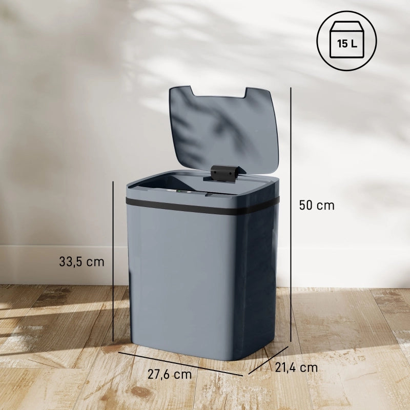 PATTUMIERA SENSOR 15 L 27,6x21,4x33,5 cm Plastica Grigio