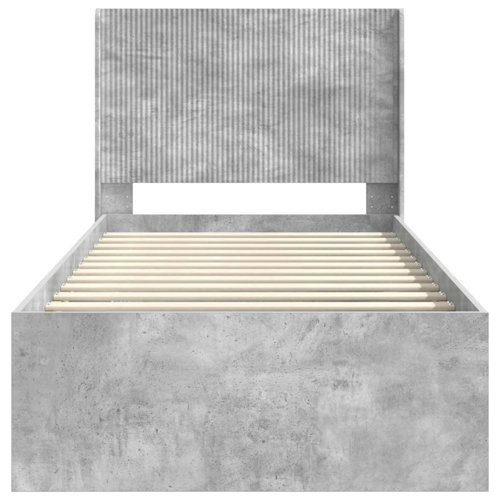 Struttura del letto con stoccaggio e testata-Giroletto con contenitore Grigio Cemento 963556
