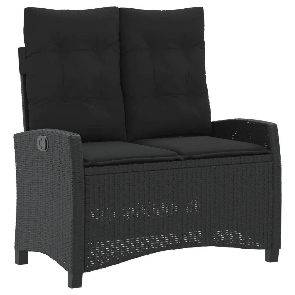 Set da Pranzo da Giardino 4 pz con Cuscini Nero in Polyrattan 3277396