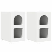 Set di 2 Comodini | Armadio da Notte | Mobiletto da notte Bianco 29,5 x 33,5 x 50 cm Legno multistrato