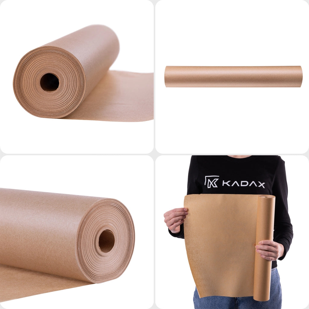 Carta da forno KADAX 50 m x 38 cm, marrone, rivestita in silicone su entrambi i lati, rotolo grande