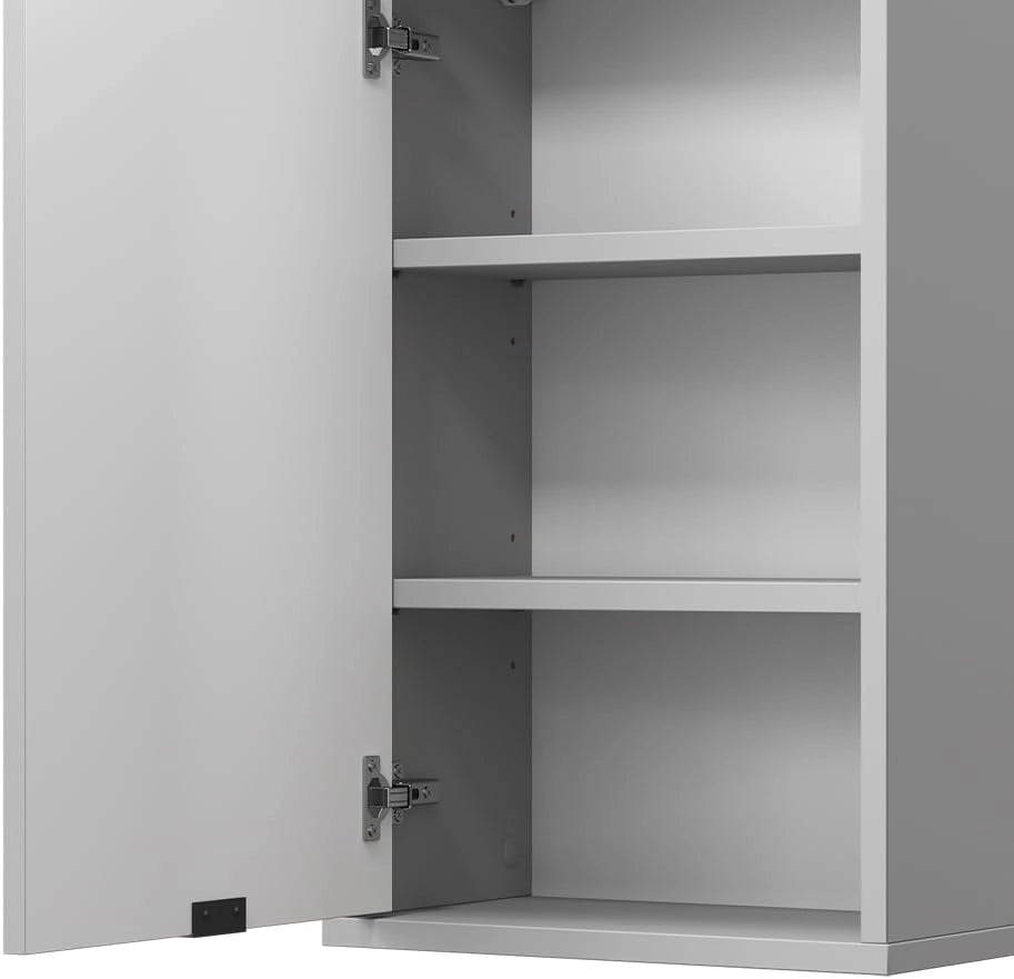 Mobile bagno Eliza, Grigio, 40 x 65 cm con 2 ripiani, adatto per l'installazione a parete per riporre accessori da bagno