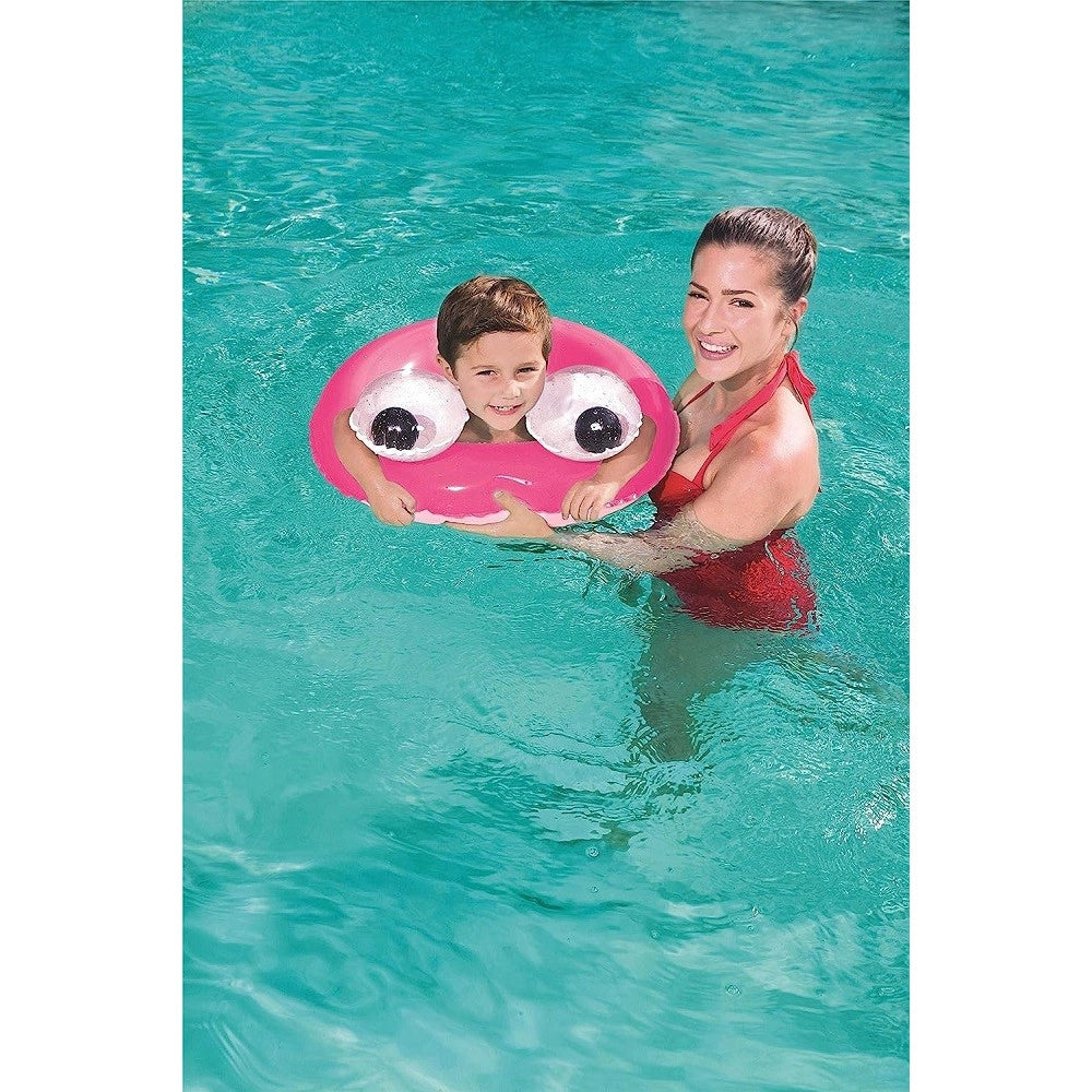 Trade Shop - Ciambella Salvagente Gonfiabile Bambini 3-6anni Occhi Mobili 61cm 3 Colori 36114 -