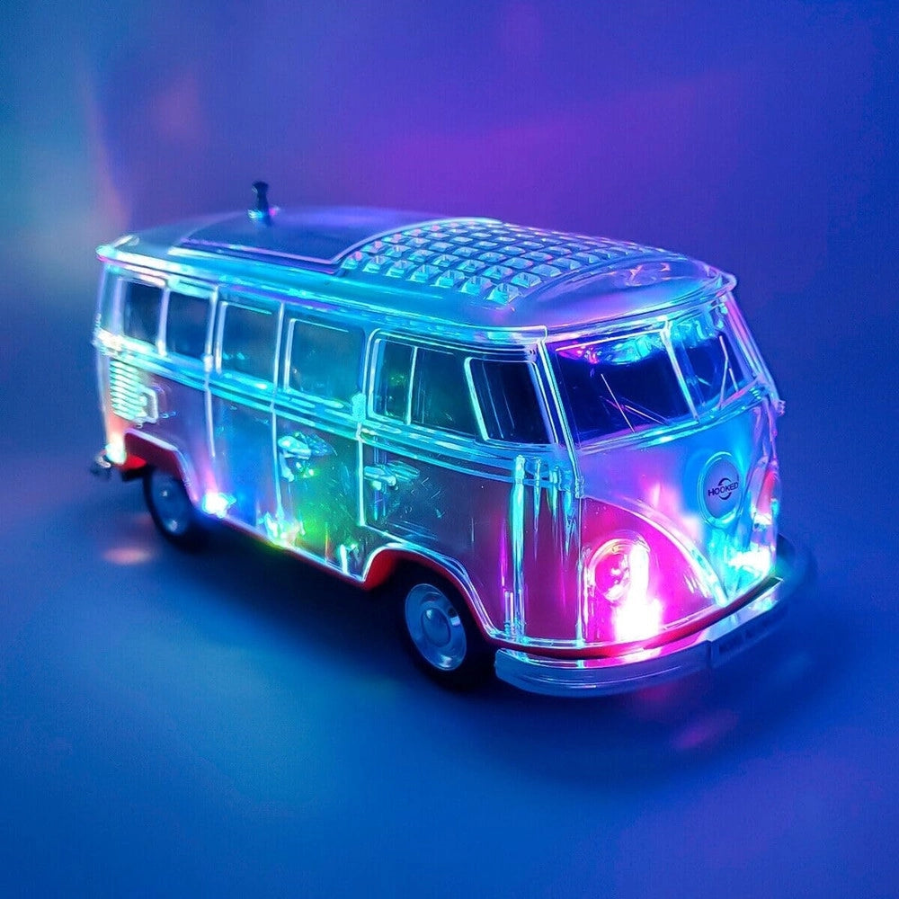 Trade Shop - Cassa Altoparlante Bluetooth Forma Furgoncino Retrò Portatile Con Luci Led Radio Fm Usb -