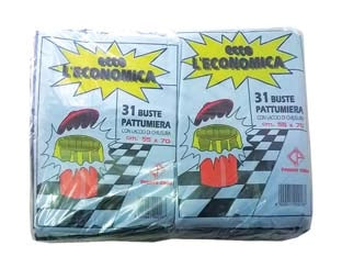 SACCO PATTUMIERA ECCO L'ECONOMICA NERO PZ.31- - cm.55x70 gr.400 - 20 confezione CP