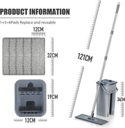 Set di pulizia e aspirazione per pavimenti - Aspirapavimenti - Pavimento - Set di accessori - Mop - Utilizzabile in acqua e asciutto - Con 6 pad di pulizia - Adatto a tutti i tipi di pavimenti