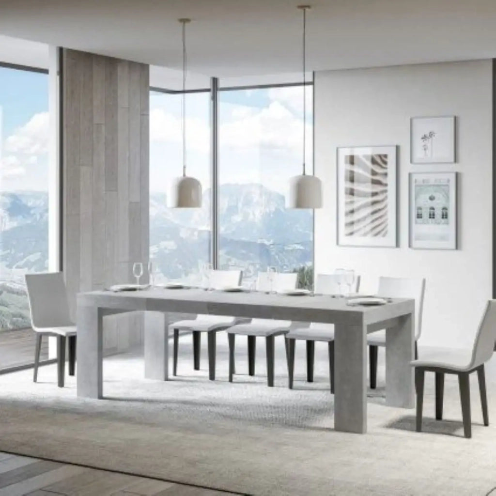 Tavolo allungabile 140/400x90 cm Roxell Premium colore cemento