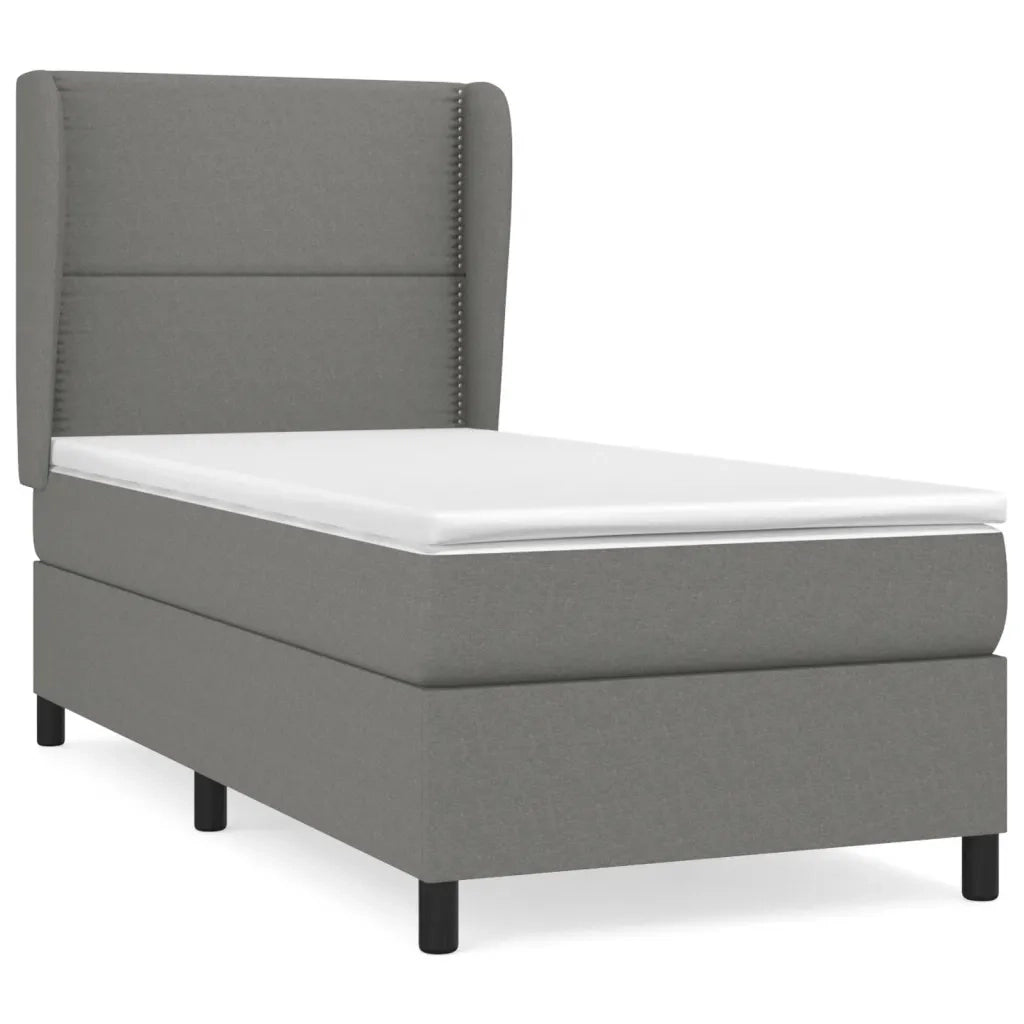 Giroletto a Molle con Materasso Grigio Scuro 90x190 cm Tessuto 3127846