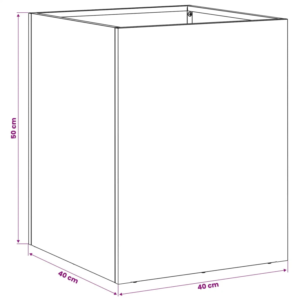 Vaso da giardino Argento 40 x 40 x 50 cm Acciaio zincato 8005368