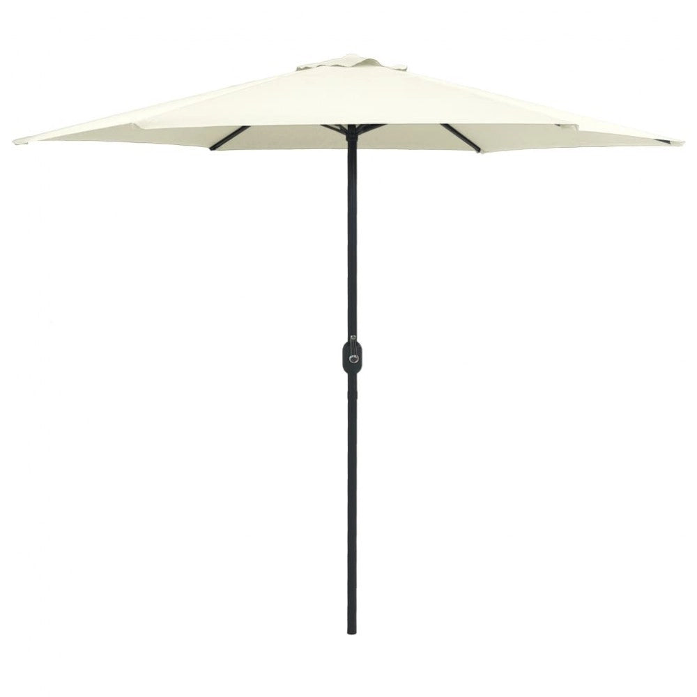 Trade Shop - Ombrellone Da Giardino Parasole Piscina Terrazza ø270x220cm Bianco Manovella 017058 -