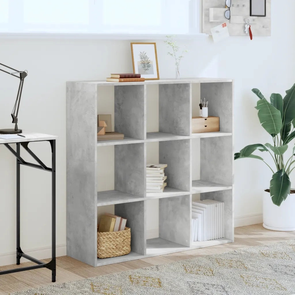 Libreria Grigio Cemento 102x32x102 cm in Legno Multistrato 852819