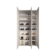 Mobile Portascarpe Pertiche, Scarpiera 12 Ripiani, 95x35x186h cm Bianco Lucido