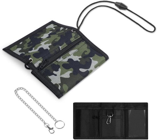 Borsa per bambino con finestrino per appendere, trisfoglia, portafoglio per bambini con vista laterale, portafoglio per bambini con tre fogli, portafoglio per bambini con vista laterale, 13.5 cm