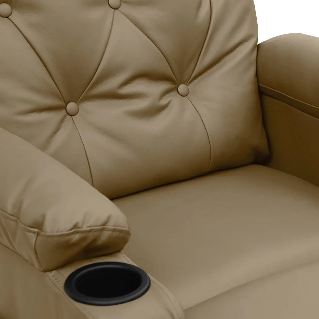 Poltrona Reclinabile Elettrica Cappuccino in Similpelle