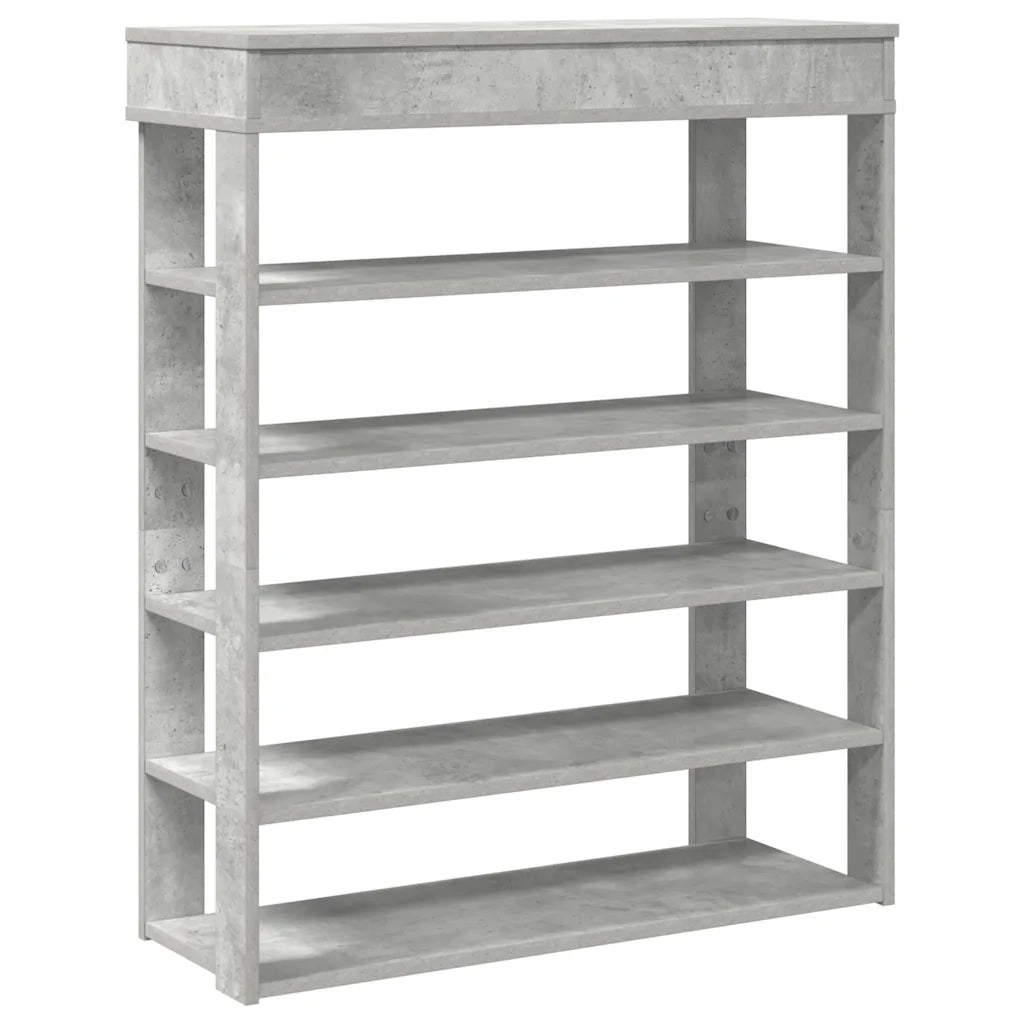 Scarpiera-Scaffale per scarpe Rovere Cemento 80x30x98 cm in Legno Multistrato