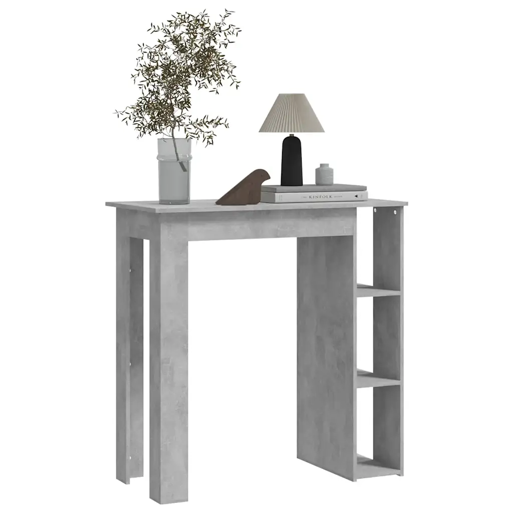 Tavolino da Bar con Ripiani Grigio Cemento 102x50x103,5 cm 809462