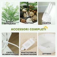 Lettiera Chiusa per Gatti a Forma di Vaso 50x48,5x58,7 cm in ABS e Acciaio Inox Bianco