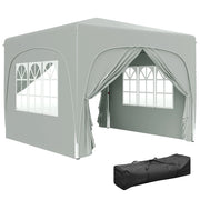 Gazebo da Giardino Pop-Up 300x300x273 cm Pieghevole con Altezza Regolabile e Protezione UPF50+ Grigio Chiaro