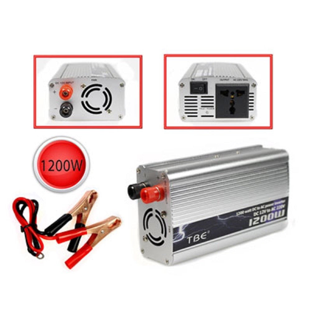 Trade Shop - Inverter Potenza 1200 Watt Effettivi Convertitore Da 12v A 220v Trasformatore -