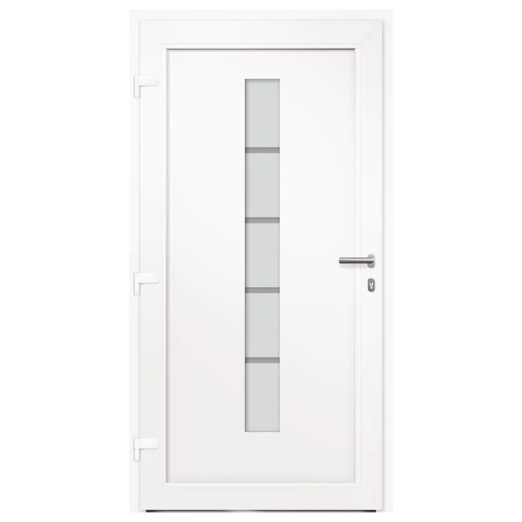 Porta d'Ingresso in Alluminio e PVC Bianco 110x210 cm 3056811