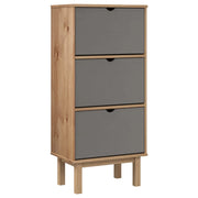 Scarpiera mobile contenitore per scarpe mobile ingresso/corridoio/soggiorno con 3 cassetti legno di pino grigio 02_0022036