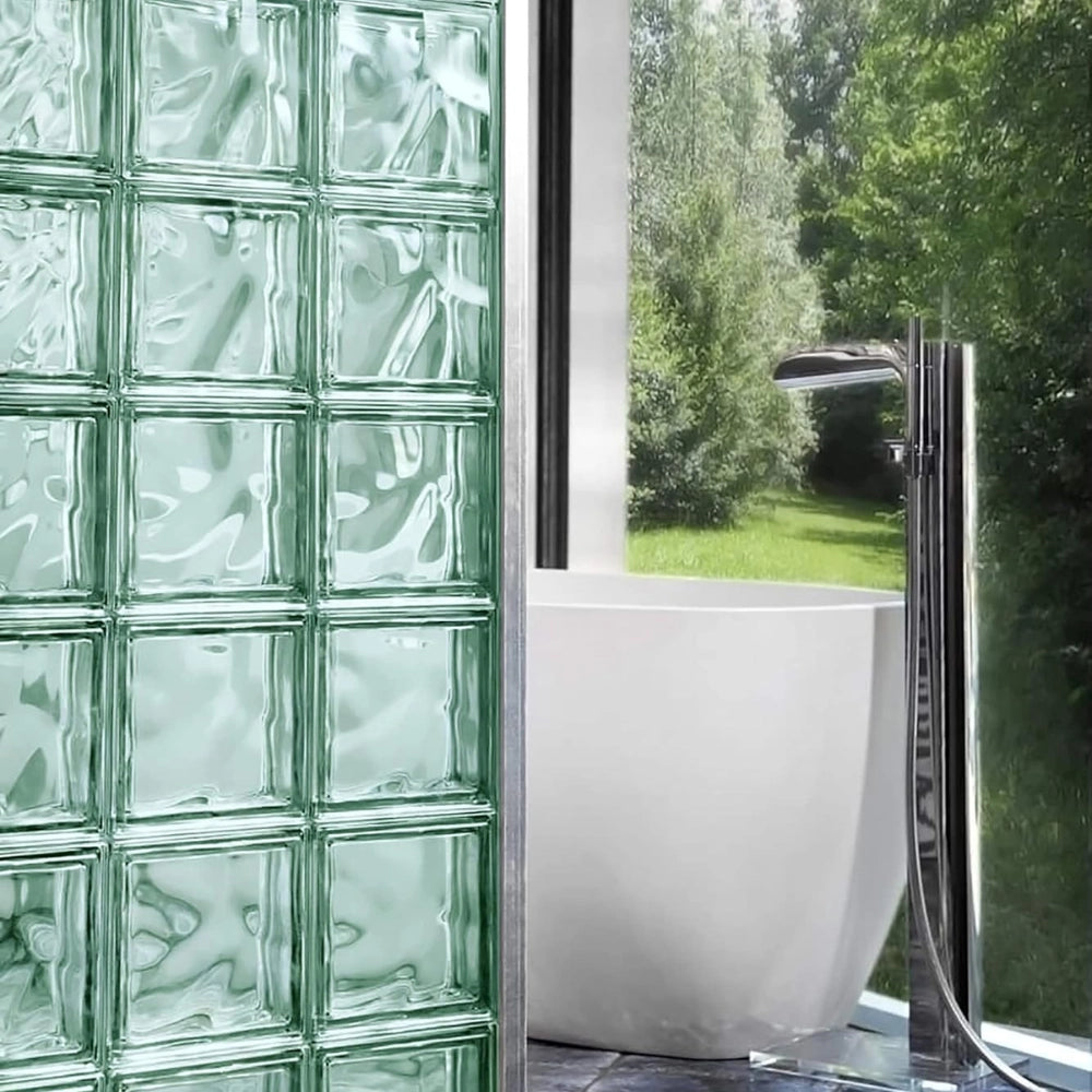 Vetromattone modello agua trasparente caribe 190x190x80 mm confezione 6 pezzi