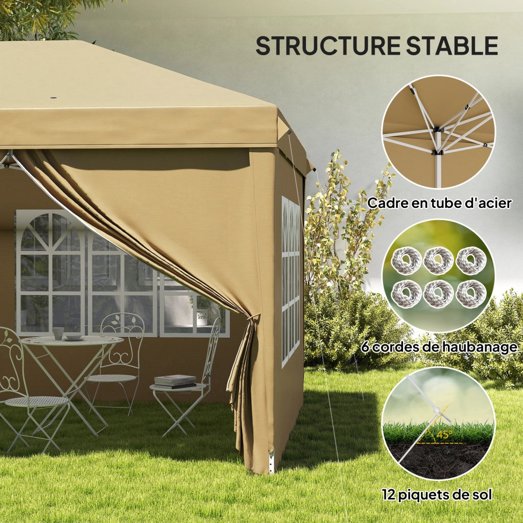 Tonnelle da giardino pieghevole ¨C zephmum ¨C 6x3x2.7m kaki