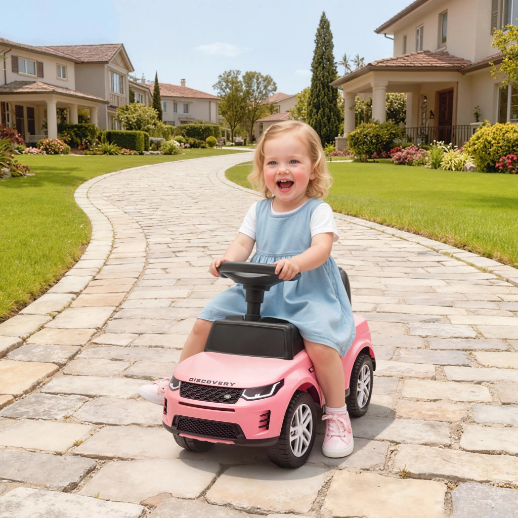 Coche Correpasillos Land Rover per Bambini 18-36 Mesi con Ripiano e Suoni ¨C Minimal ¨C Rosa