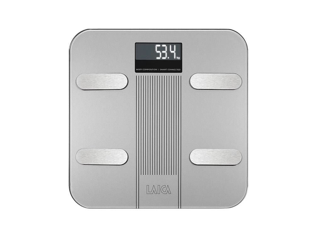 Laica PS7005 bilance pesapersone Rettangolo Grigio, Acciaio inox Bilancia pesapersone elettronica