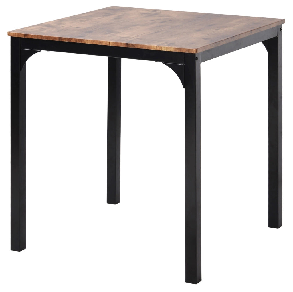 Set tavolo da pranzo con 2 sedie; 70x70x75 cm; metallo marrone