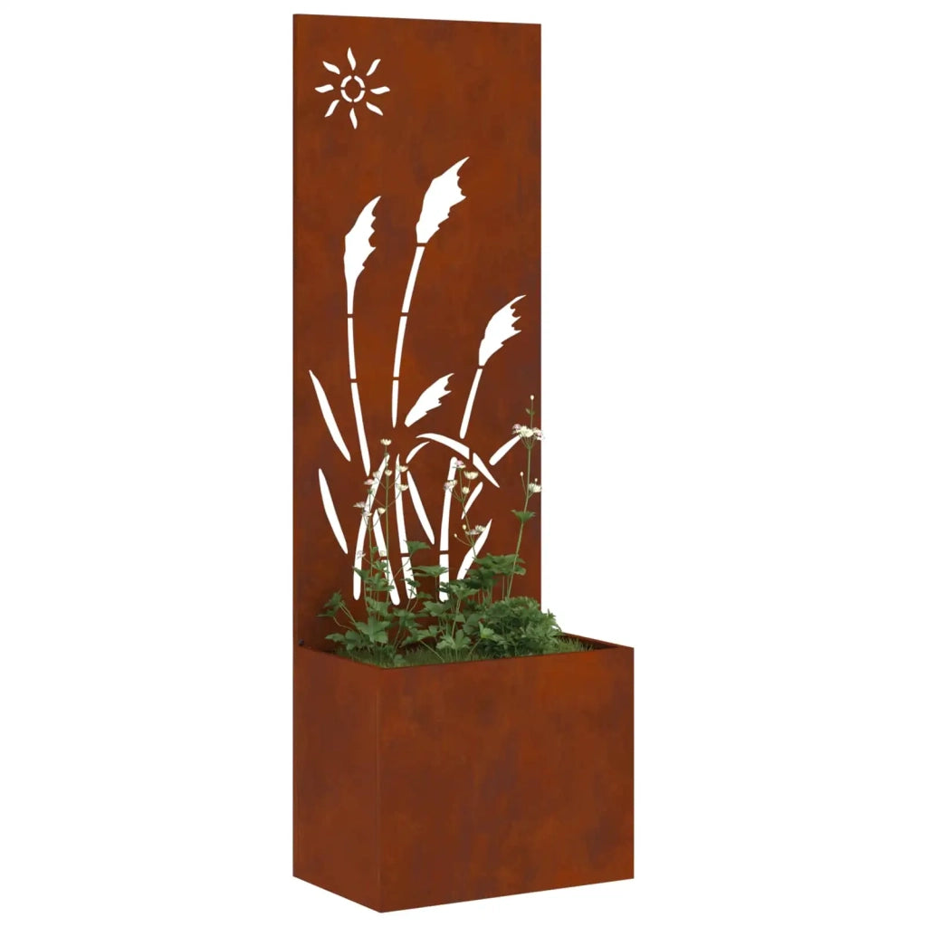 Schermo per privacy in giardino Traforo Ruggine 50 x 150 cm 876433