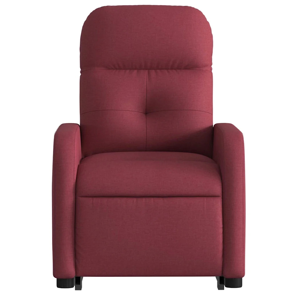 Poltrona Alzapersona Reclinabile Elettrica Rosso Vino Tessuto 3206816