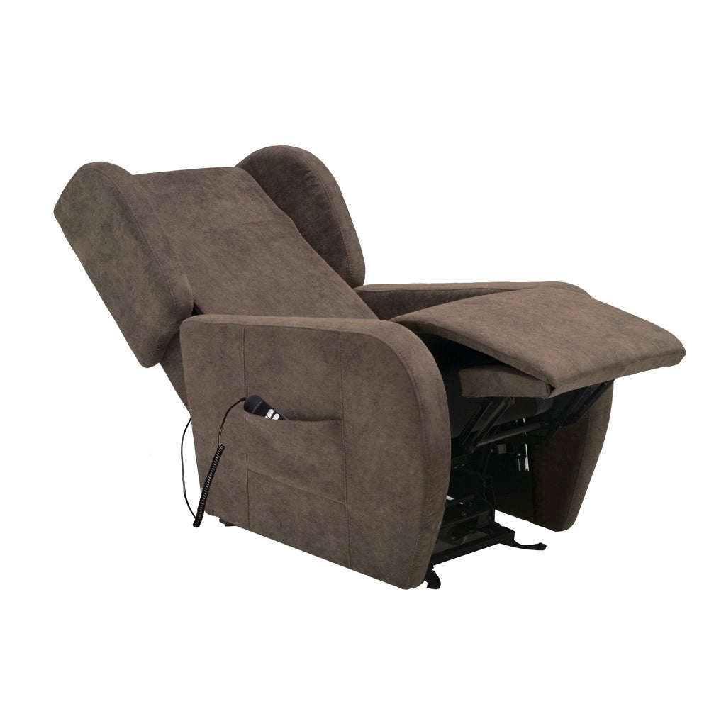 Poltrona Alzapersona Lift 2 Motori con Roller Bar e Tessuto Antimacchia Brown – Comfort e Autonomia Quotidiana