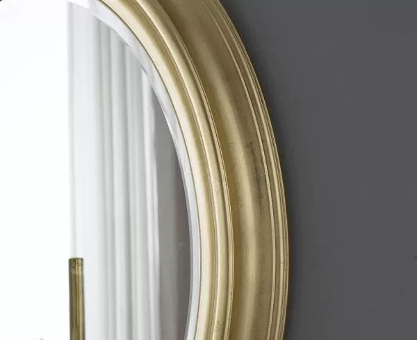 Mobili2g - specchiera in foglia oro ovale- misure: l.68 x h.88 x p.5