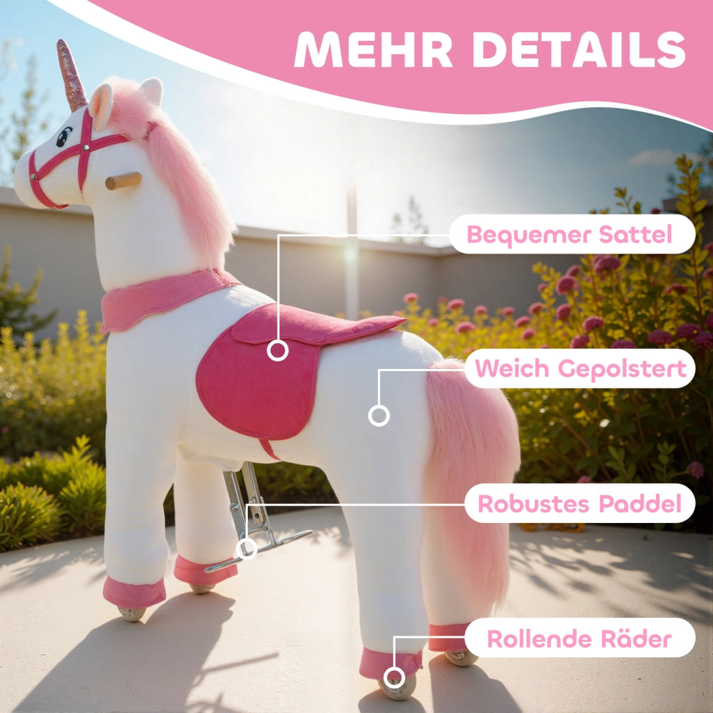 Cavallo a Dondolo per Bambini ¨C zephmum ¨C Bianco, Tessuto