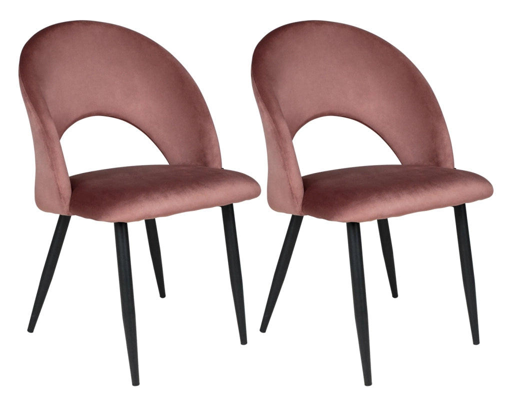 Sedia da pranzo imbottita in velluto rosso mattone - Zoe (2 pz) - SD36ZOPM