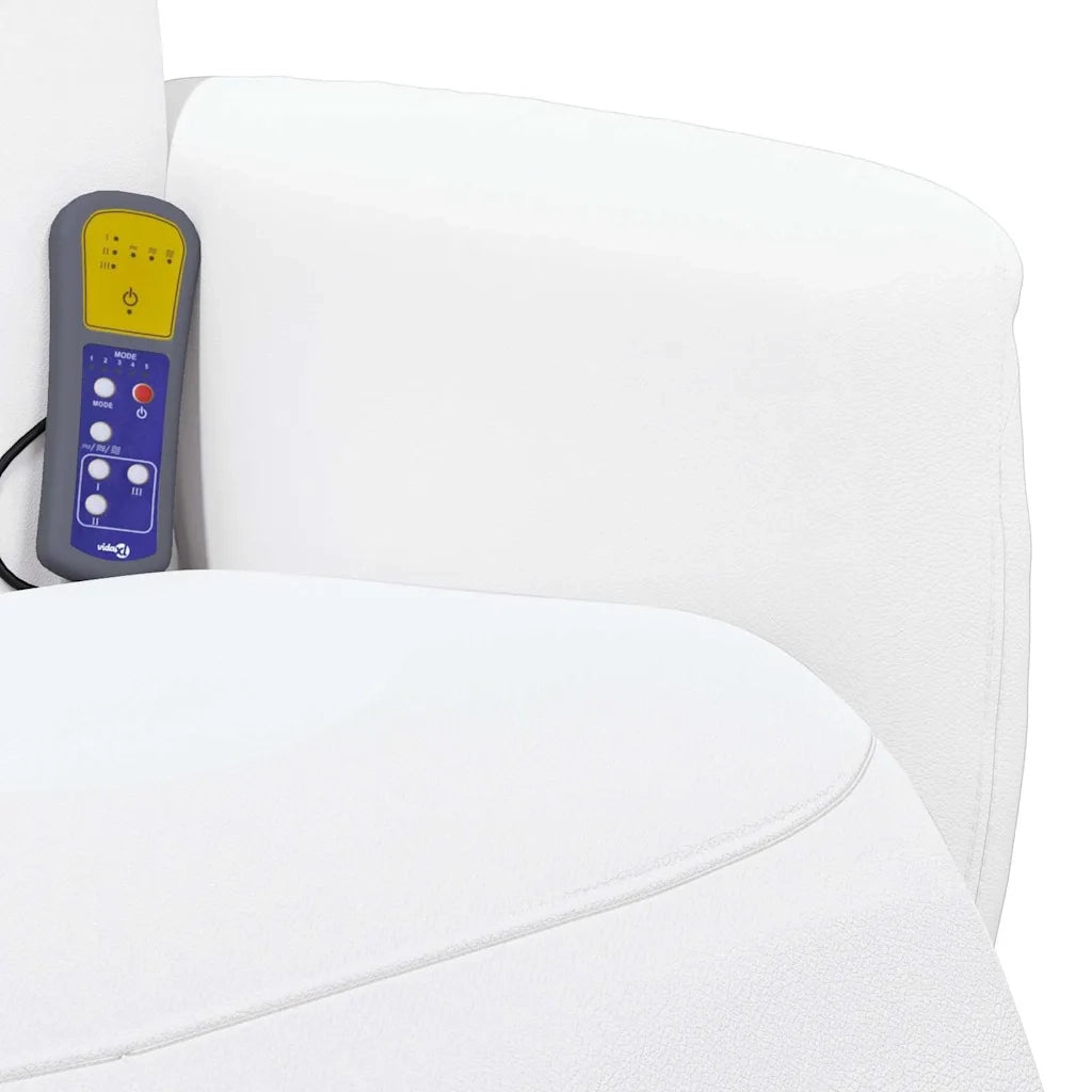 Poltrona Massaggiante Bianco 71 x 90 x 105 cm Pelle Sintetica
