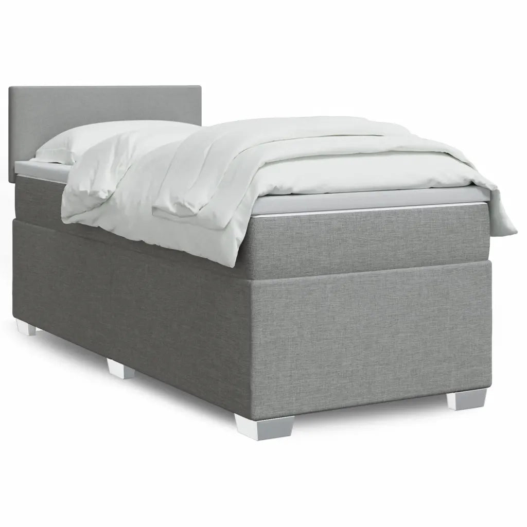 Giroletto a Molle con Materasso Grigio Chiaro 90x200 cm Tessuto 3288064