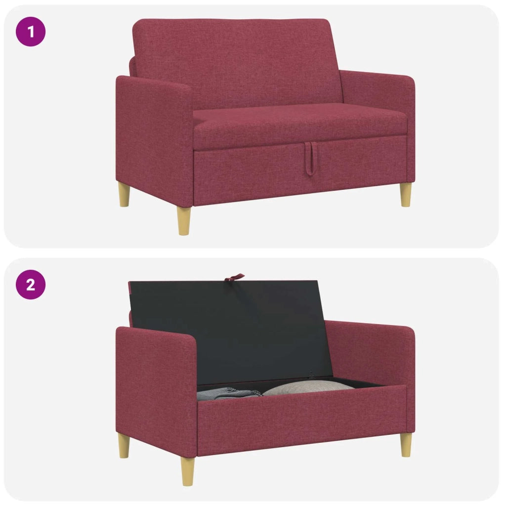 Divano con Storage Rosso Vino 122 x 78 x 87 cm Poliestere 42036894