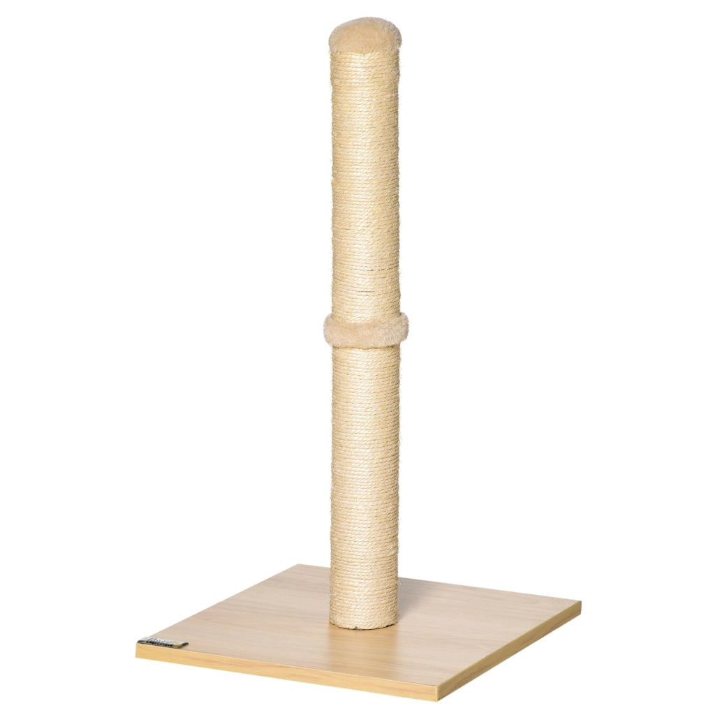 Tiragraffi per Gatti con Palo e Corda Sisal ¨C Zephmum ¨C Beige e Quercia 60 cm