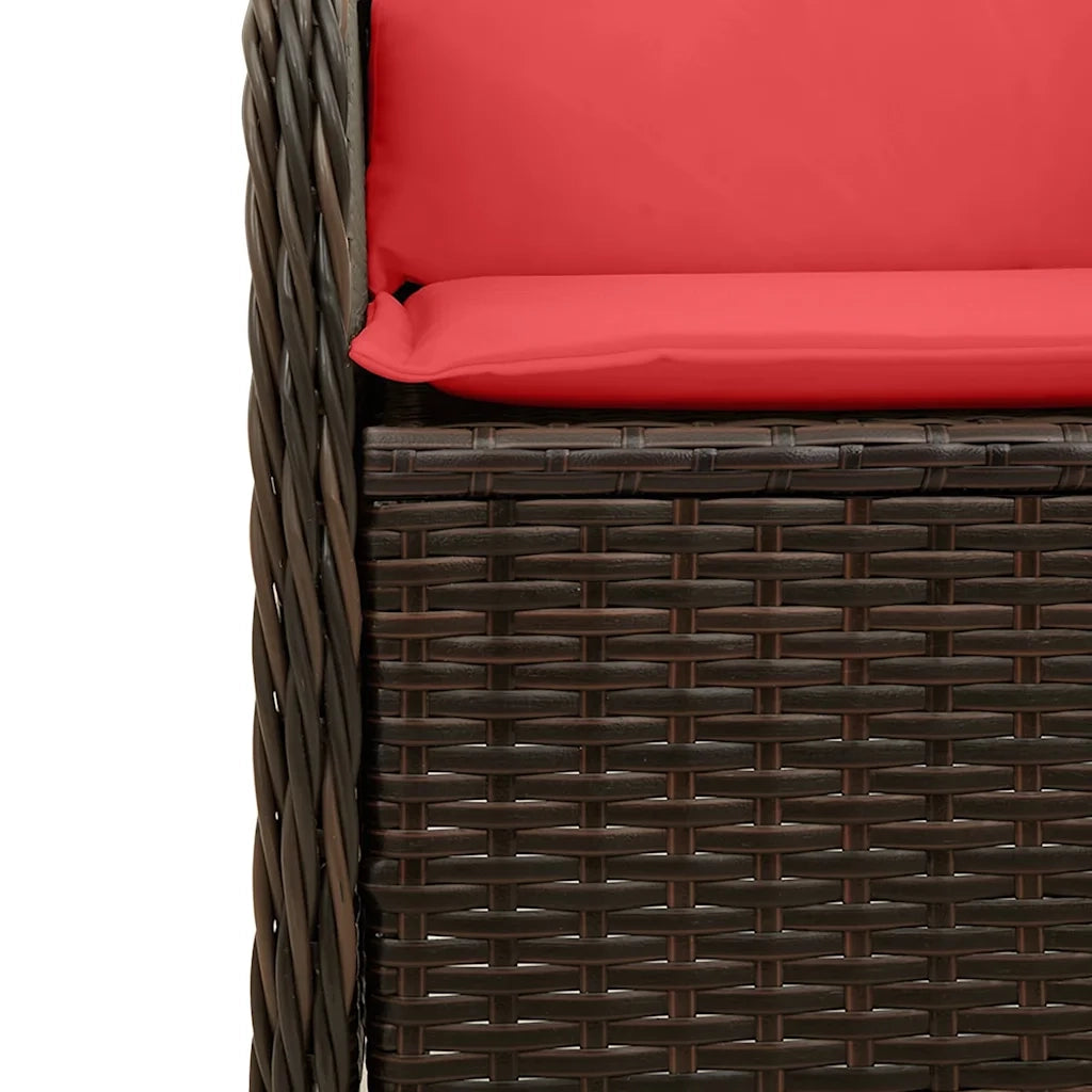 Panchina da giardino 2 pcs Marrone polyrattan