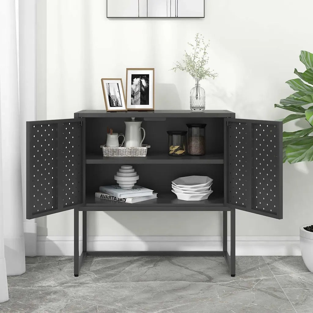 Credenza Antracite 75x35x75 cm in Acciaio 335873