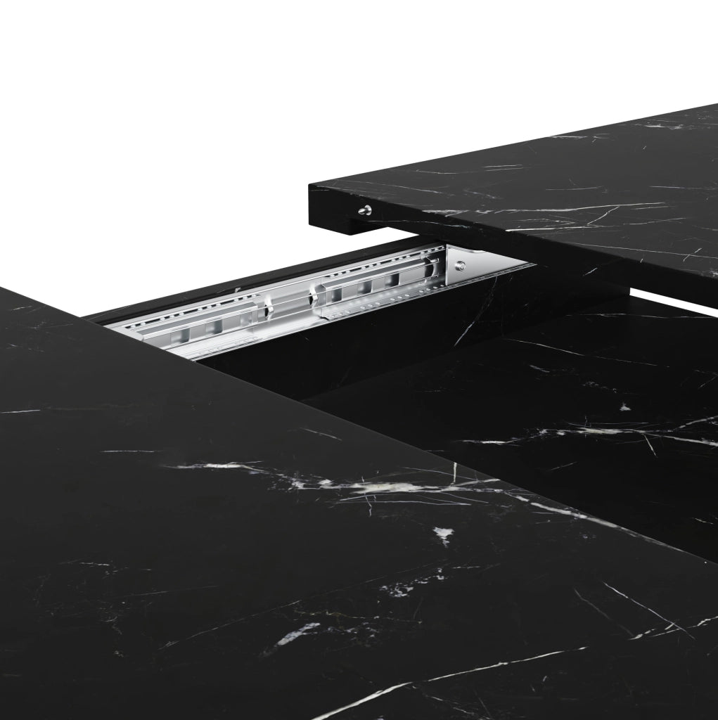 Tavolo da pranzo estensibile 110-140x80x76 cm; MDF e metallo nero