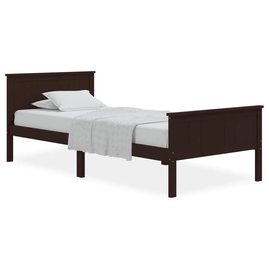Giroletto Marrone Scuro in Legno Massello di Pino 90x200 cm 322195