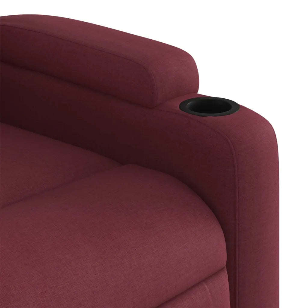 Divano Sedia-Poltrona Massaggiante Reclinabile Rosso Vino in Tessuto 669354