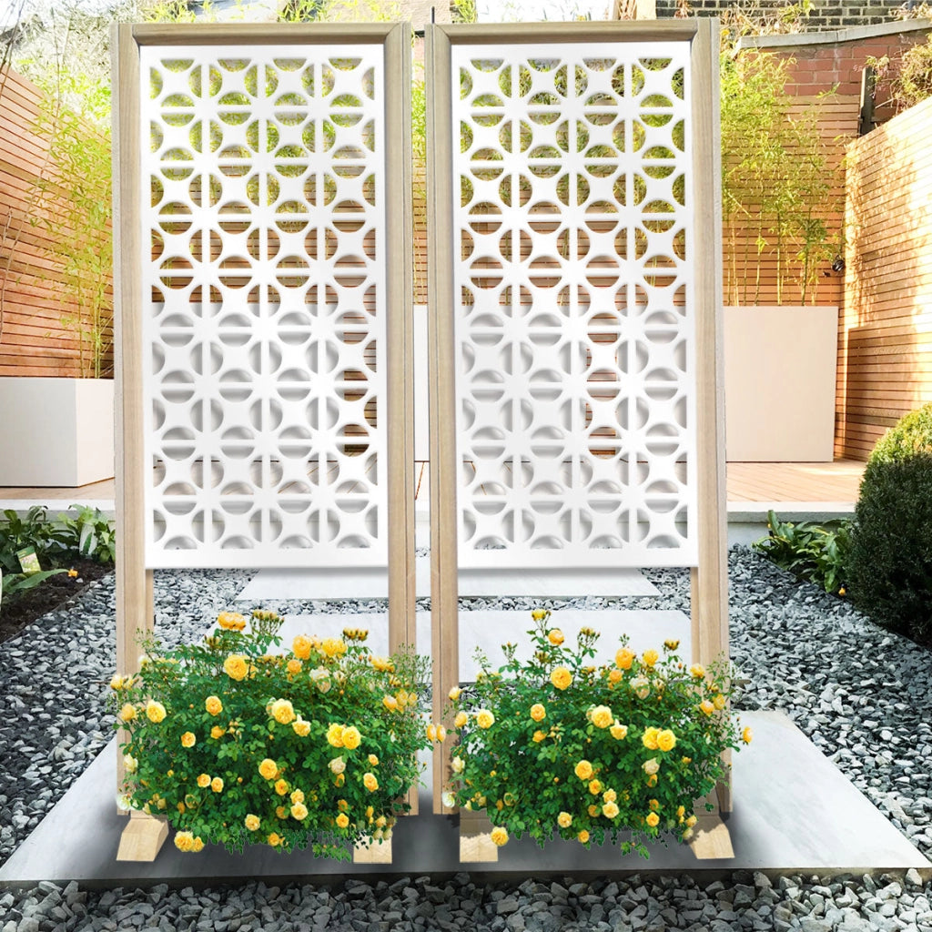ROUNDCROSS - Separè - Paravento modulabile - 70x190cm - in Legno e PVC Colore: bianco