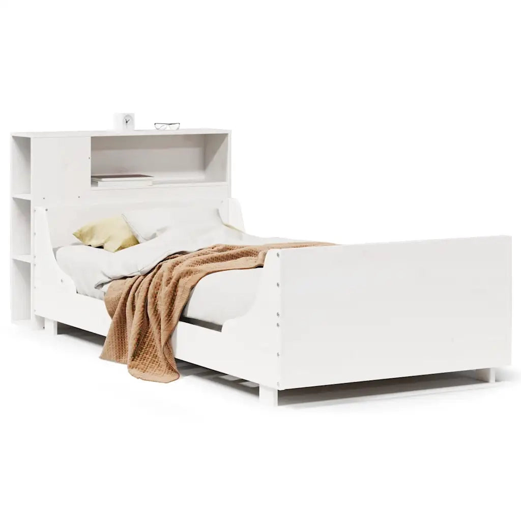 Giroletto senza Materasso Bianco 75x190 Legno Massello di Pino
