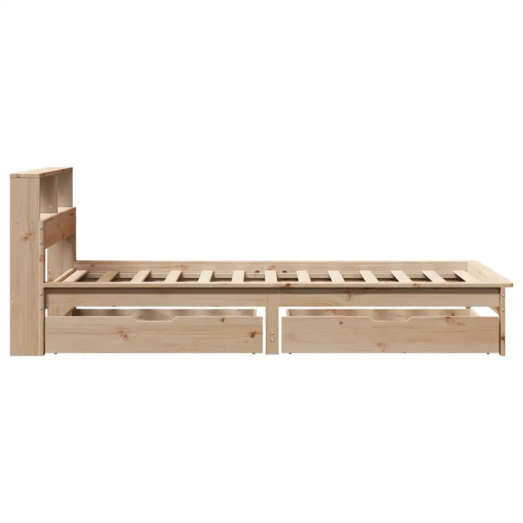 Letto Libreria senza Materasso 100x200 cm in Legno di Pino