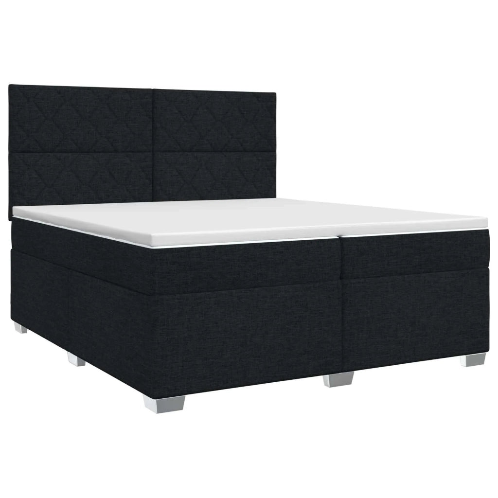 Letto box spring con materasso Nero 200 x 200 cm Tessuto 3453495
